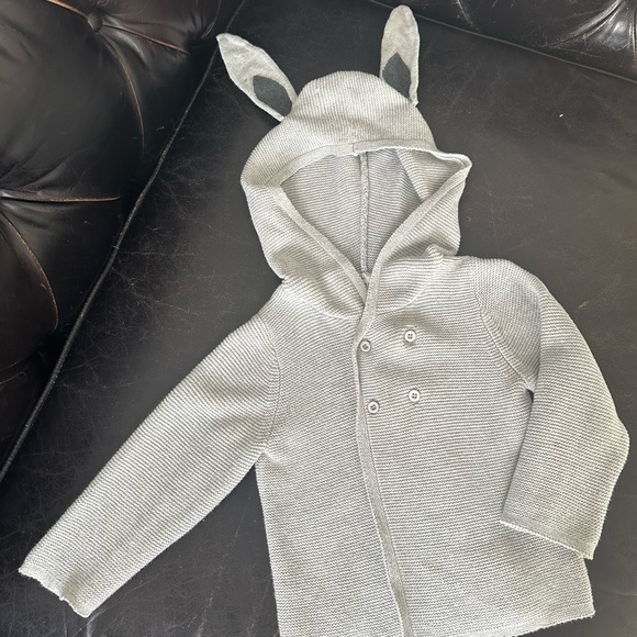 Earth Baby 12-18M Knit Some Bunny Loves You Organic Cotton Cardigan Sweater - Picture 2 of 5